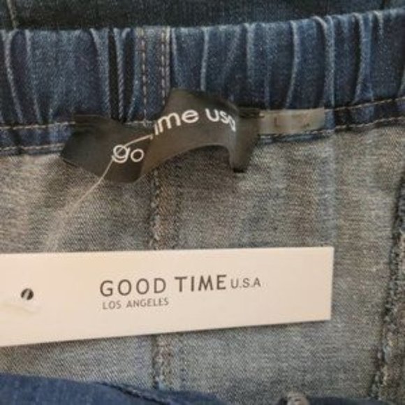 Good Time USA Los Angeles Women's Blue Sleeveless Zip Up Jumper Size Large - Picture 4 of 5